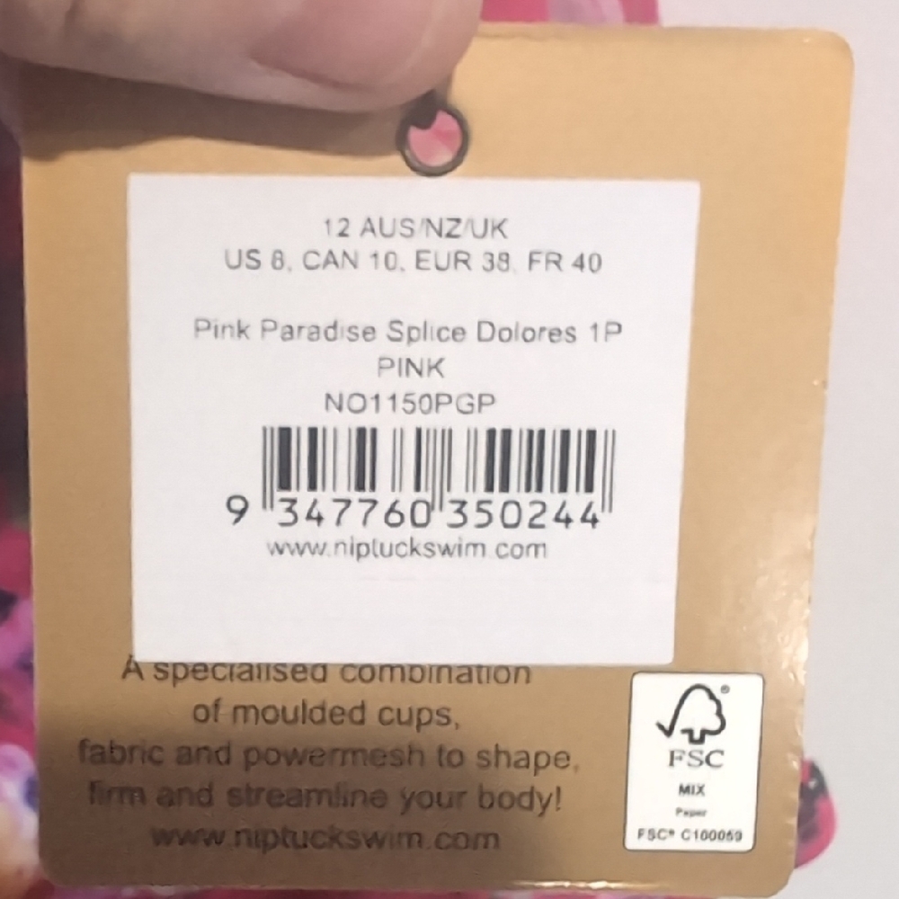 Nip/Tuck Pink Paradise Splice Dolores Multifit Cup Floral New Swimsuit Size 8 US - Picture 6 of 6